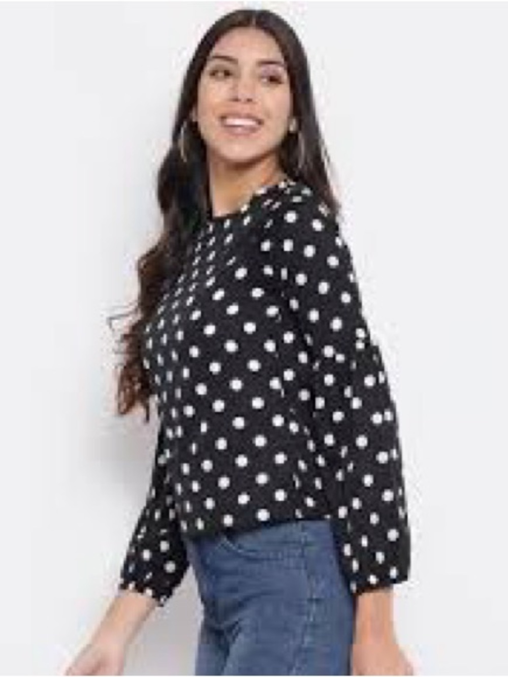 🎃3/$15🎃Iconic Black & White Classic Polka Dot Long Sleeve Blouse